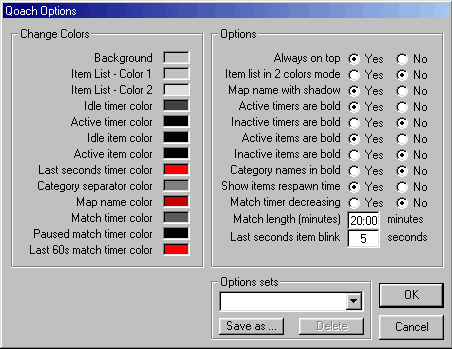 The Options menu offers more options than OSP !